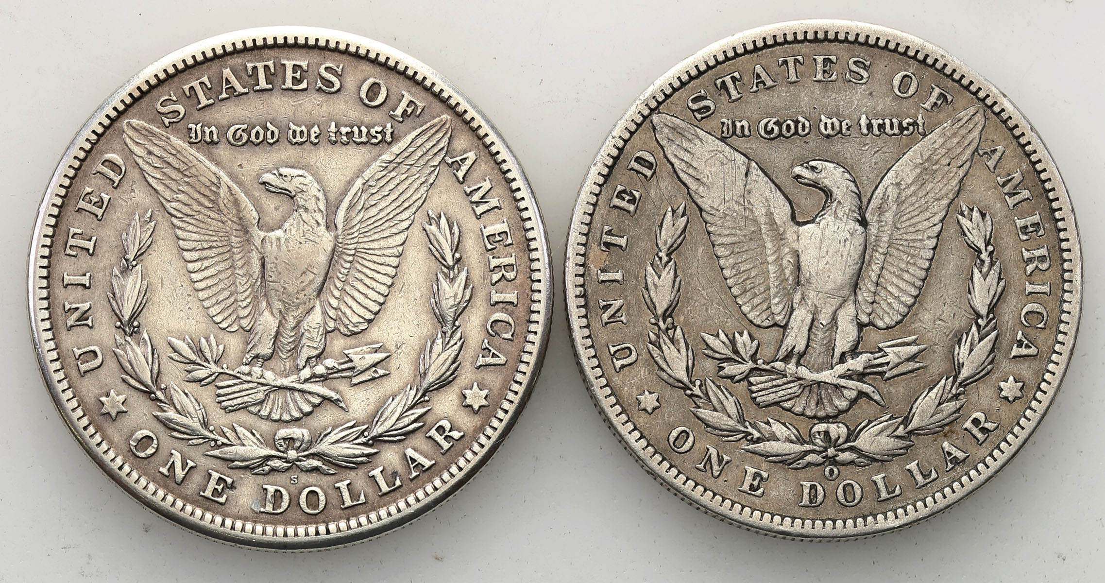 USA. 1 dolar 1900 O, Nowy Orlean, 1 dolar 1921 S, San Francisco, zestaw 2 monet